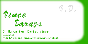 vince darazs business card