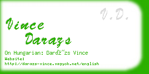 vince darazs business card